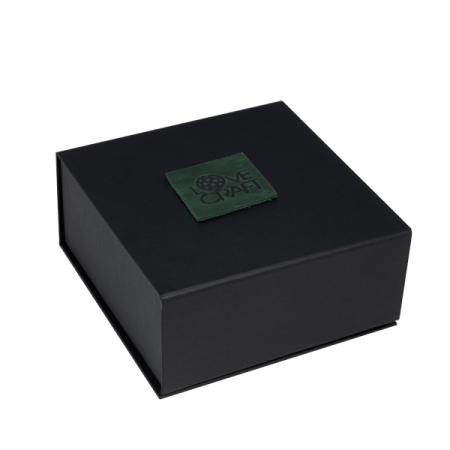 фото Премиум ошейник LOVECRAFT размер M зеленый, натуральная кожа, в подарочной упаковке