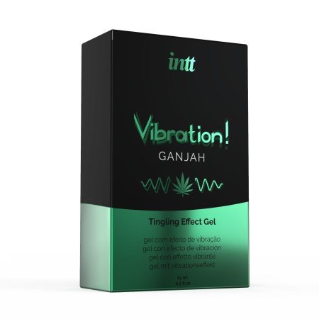фото Жидкий вибратор Intt Vibration Ganjah (15 мл), густой гель, необычный вкус, действует до 30 минут