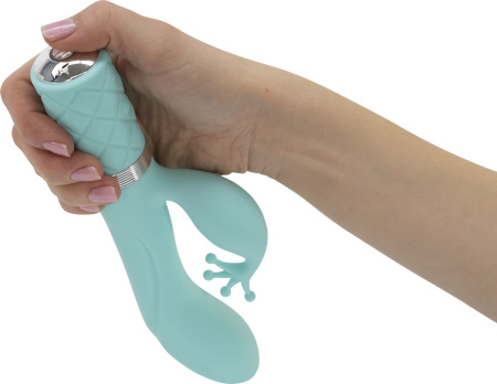 фото Роскошный вибратор-кролик Pillow Talk - Kinky Teal с кристаллом Сваровски, мощный