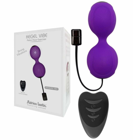 фото Вагинальные шарики с вибрацией Adrien Lastic Kegel Vibe Purple, диаметр 3,7см