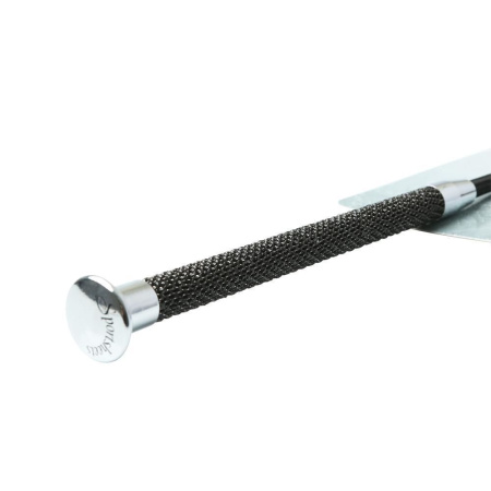 фото Шлепалка Sportsheets Crystal Crop Noir, ручка инкрустирована черными кристаллами