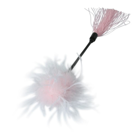 фото Метелочка 2-в-1 Sex And Mischief - Whip & Tickle Pink/White (щекоталка и шлепалка)