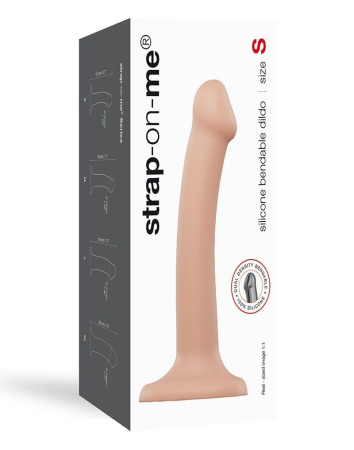 фото Насадка для страпона Strap-On-Me Dual Density Dildo Flesh S, диаметр 2,7см, двухслойная, гибкая