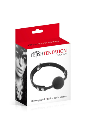 фото Классический кляп с силиконовым шариком Fetish Tentation Silicone Gag Ball Black