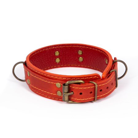 фото Премиум ошейник LOVECRAFT размер M красный, натуральная кожа, в подарочной упаковке