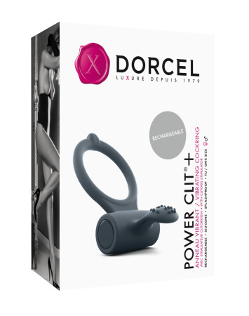 фото Эрекционное кольцо Dorcel Power Clit Plus с вибрацией, перезаряжаемое, с язычком со щеточкой