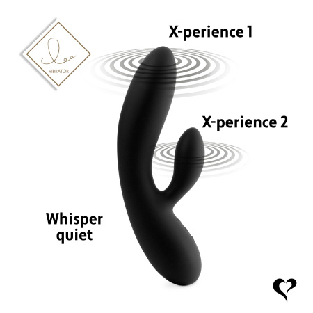 фото Гибкий вибратор кролик с двумя моторами FeelzToys Lea Rabbit Vibrator Black
