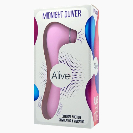 фото Вибратор и вакуумный клиторальный стимулятор Alive Midnight Quiver Pink - секс-игрушка 2в1